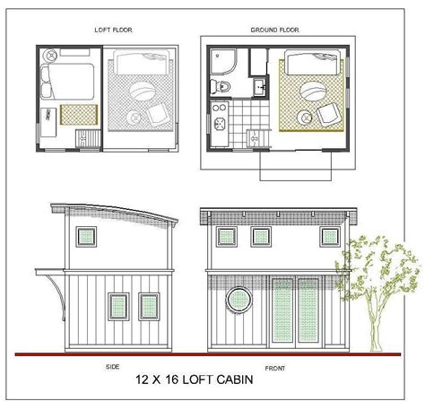 Loft Cabin | Tiny house floor plans, Small house design, Small house plans