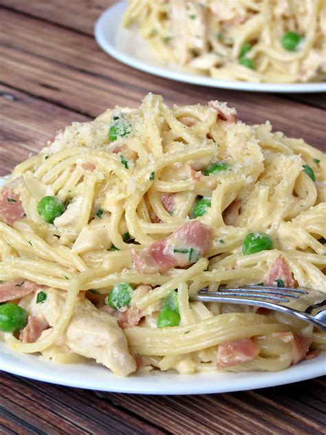 Chicken and bacon spaghetti carbonara recipe