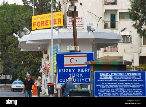 Border to the Turkish Republic of North Cyprus on Green Line in Nicosia ...