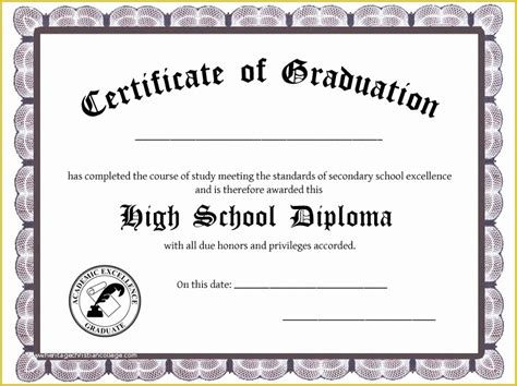 Free Fake High School Diploma Templates Of High School Diploma Template ...