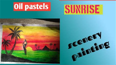 How to draw oil pastel sunrise scenery for beginners... - YouTube