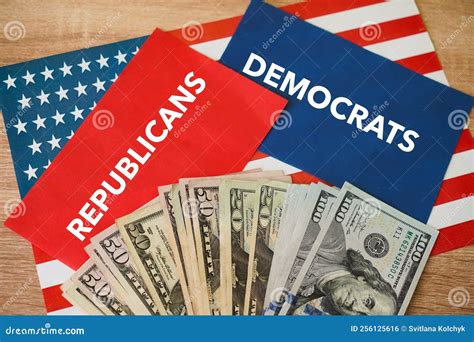 American Flag and Symbol of Ballot, Democrats or Republicans? United ...