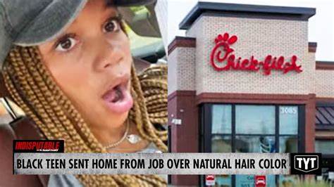 Black Chick-fil-A Worker Sent Home Over Her NATURAL Hair Color - YouTube