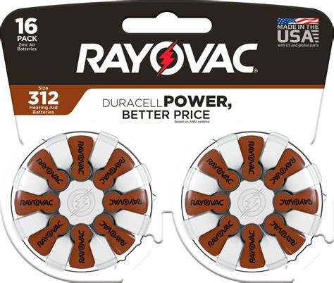 Customer Reviews: Rayovac Size 312 Hearing Aid Batteries (16 Pack ...