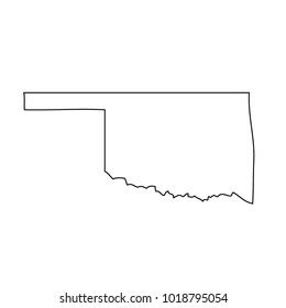 Black Outline Map State Usa Oklahoma Stock Vector (Royalty Free ...