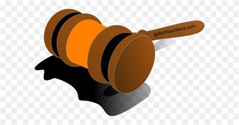 Auction Gavel Color Orange Clip Art - Auction Gavel Clipart - FlyClipart