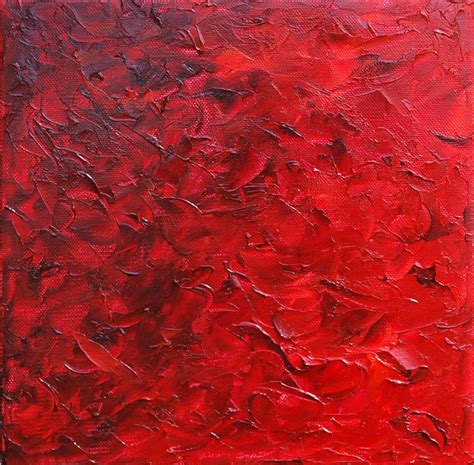 Contemporary Monochromatic Oil Painting, Dark Red Modern Art ...