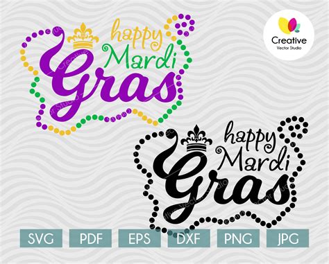 Mardi Gras Beads SVG, PNG, DXF Cut File | Creative Vector Studio