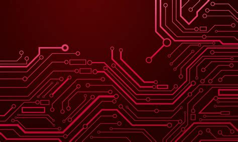 Red circuit board wallpaper. Digital technology background 20146311 ...