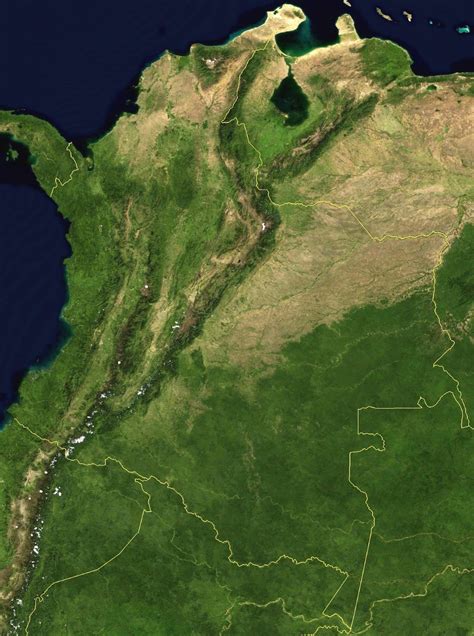 Mapa de Colombia satelital - Mapa de Colombia