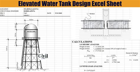 Elevated Water Tank Design Excel Sheet | Engineering Discoveries