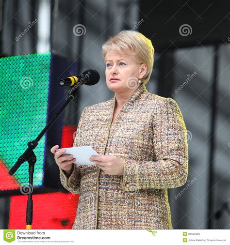 President of the Republic of Lithuania Dalia Grybauskaite is Making ...