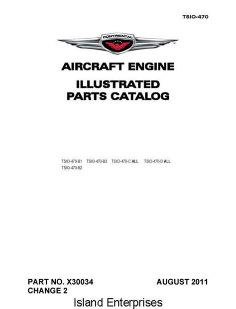 Continental Illustrated Parts Catalog TSIO-470 X30034 Engine