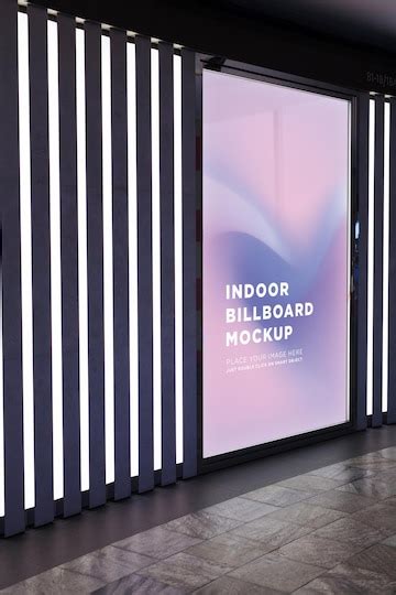 Premium PSD | Indoor billboard mockup