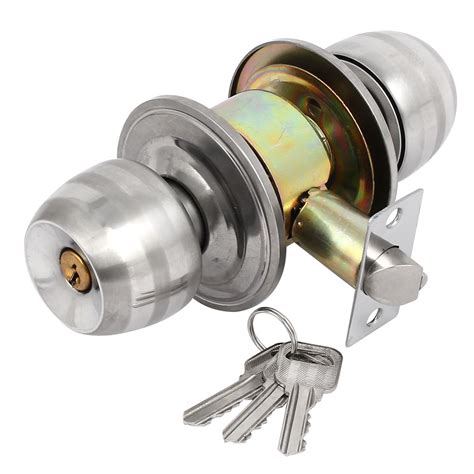 Bedroom Bathroom Door Metal Privacy Round Handle Knob Lock Lockset w Keys - Walmart.com