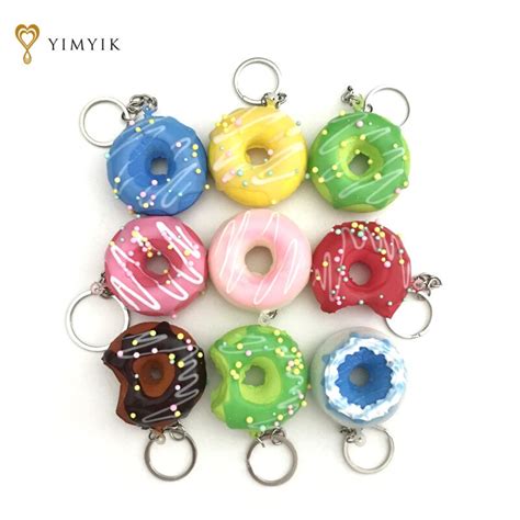 YimYik Squishy Mini Donut Key Chain key chain phone's accessories simulation food for girls ...