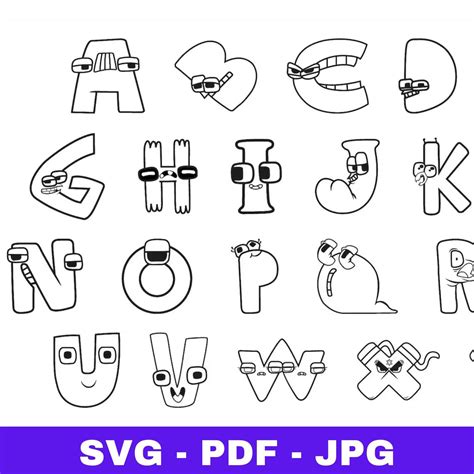 Alphabet lore coloring page , alphabet lore outline Vector - - Inspire Uplift | Coloring books ...