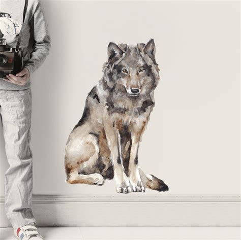 Wolf Wall Decal Fabric Wall Sticker Not Vinyl PVC free | Etsy | Wall sticker, Wolf decor, Wall ...