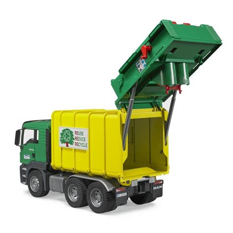 Bruder MAN TGS Rear Loading Garbage Truck Green - Jadrem Toys