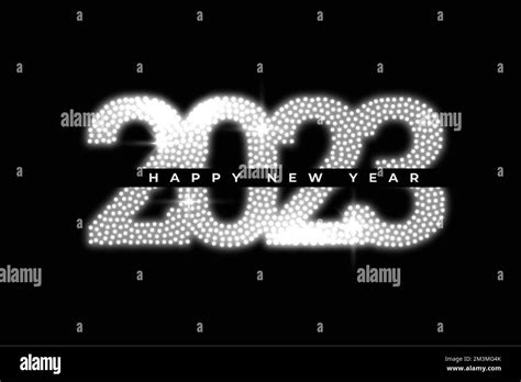 Happy new year holiday banner with white sparkle 2023 text vector Stock Vector Image & Art - Alamy