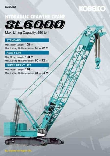 Kobelco SL6000 Crane Load Chart | Cranepedia