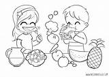 Coloring Pages Healthy Food For Kids sketch template