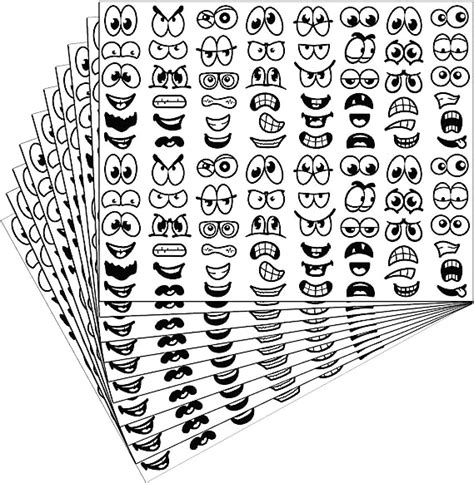 Amazon.com: 960 Pieces Halloween Stickers Eyes Mouth Stickers Cartoon ...