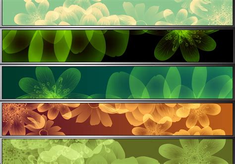 8 Colorful Flower Vector Banner Pack 54458 Vector Art at Vecteezy