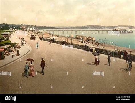 Paignton seafront, Devon circa 1890-1900 Stock Photo - Alamy