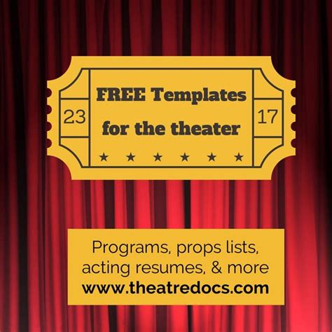 41 best Theater Templates images on Pinterest | Teaching theatre, Musical theatre and Drama class