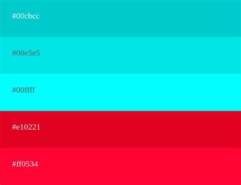 Cyan Color Palette | codes, combinations and schemes.