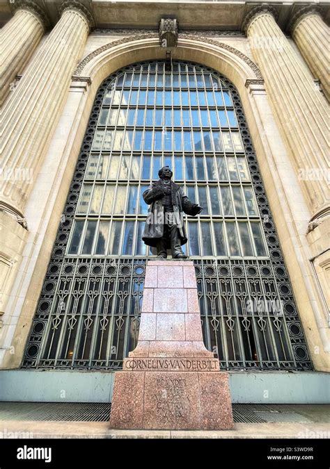 The statue of Commodore Cornelius Vanderbilt in front of grand Central ...