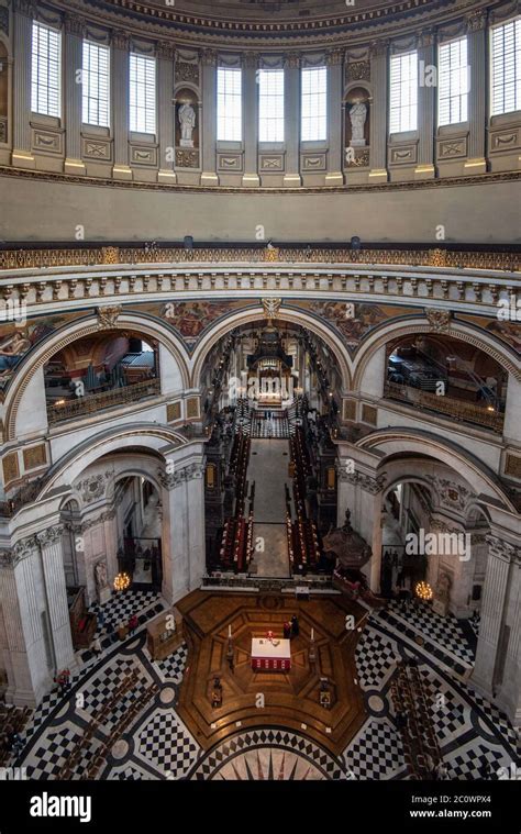 St Paul's Cathedral, London, England. Inside the cathedral taken from the Whispering Gallery ...