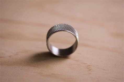 Knurled Stainless Steel Ring Diamond Pattern Knurl - Etsy