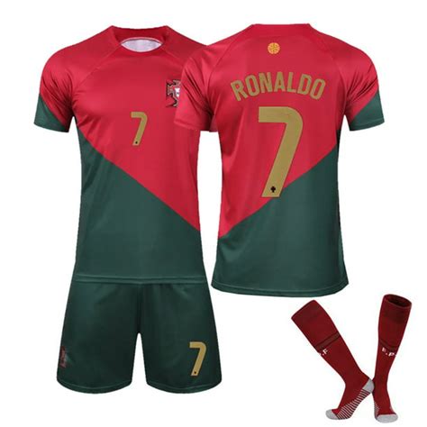 Boy'activewear T-Shirt and Short Cristiano Ronaldo 2022 World Cup Portugal Soccer Jersey Traning ...