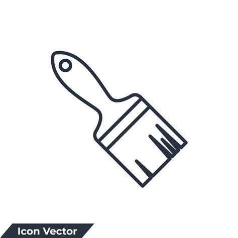 paint brush icon logo vector illustration. paint brush symbol template for graphic and web ...