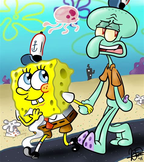 Walking to work with Squidward. | SPONGEBOB SQUAREPANTS | Pinterest ...