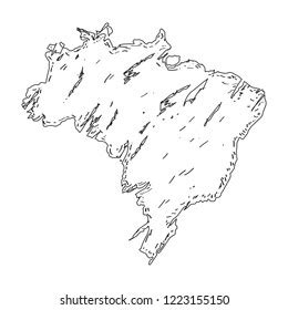 Sketch Map Brazil Vector Illustration Design Stock Vector (Royalty Free) 1223155150