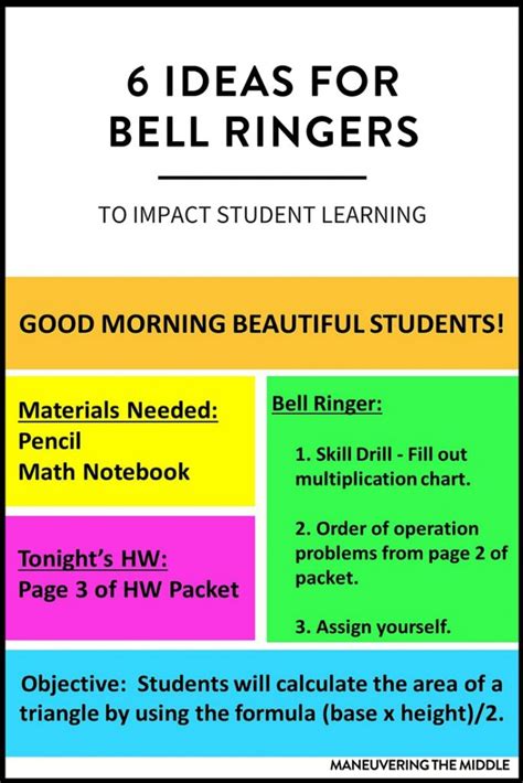 6 Ideas for Bell Ringers - Maneuvering the Middle