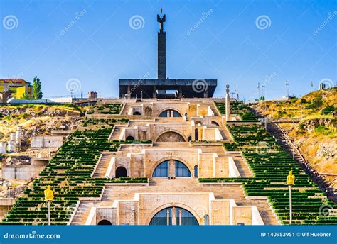 View of Cascade Stairs in Armenia Yerevan Stock Image - Image of design ...