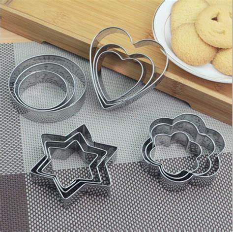 Stainless Steel Cookie Cutter With 4 Different Shapes (Set of 12)