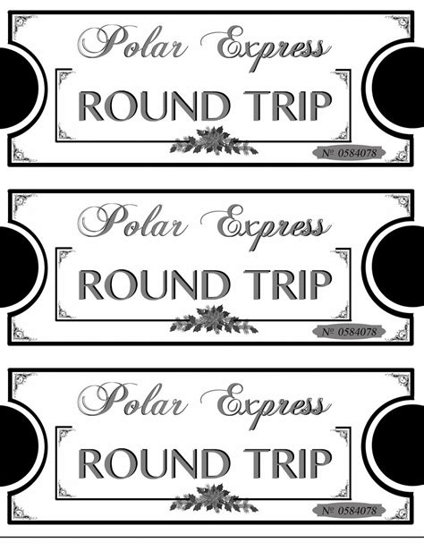 Polar Express Ticket Template Printable