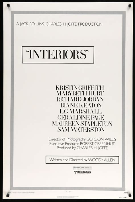 Interiors (1978) Original Style A One-Sheet Movie Poster - Original Film Art - Vintage Movie Posters