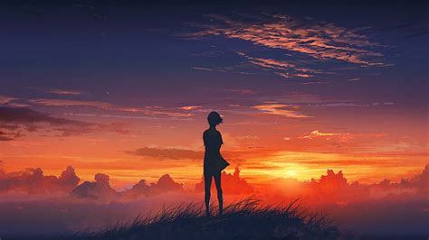 HD wallpaper: Anime, Sunset, Sunrise, Anime Girls | Wallpaper Flare