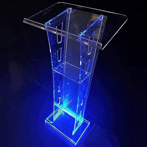 Buy ZEELYDE Lectern Podium Stand,Led Transparent Church Podium Stand Vertical Reading Table ...