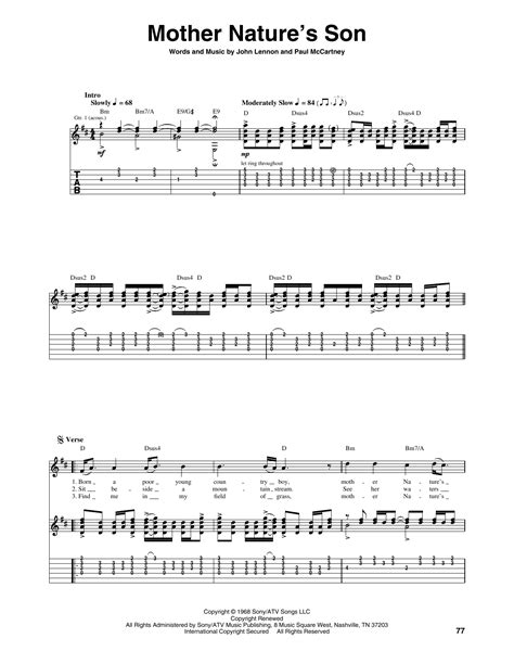 Mother Nature's Son by The Beatles - Guitar Tab - Guitar Instructor