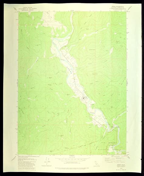 Hoopa Valley Map Humboldt County California Art Print Wall Decor LARGE Topographic Tribe Indian ...