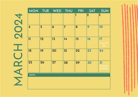 2024 March Calendar Template Online Fillable - Dacey Dorette
