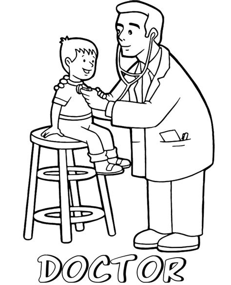 Doctor coloring page pediatrician printable image