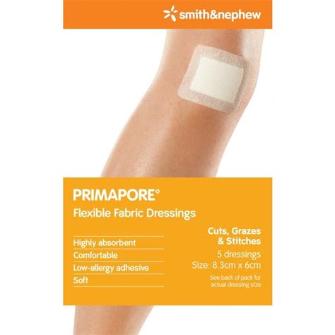 Primapore Conformable Dressing 8.3cm X 6cm X 5 - Buy Online in Australia - Pharmacy Online